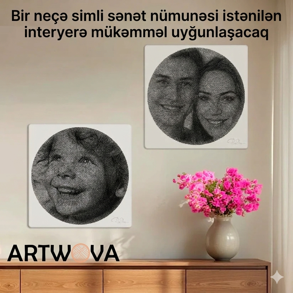 Decorative String Art Portrait